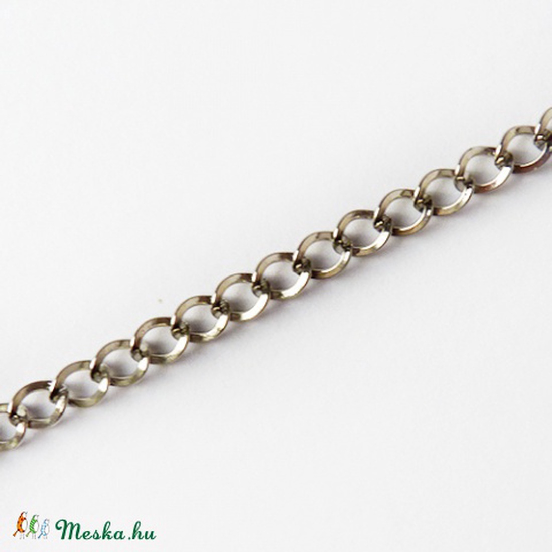 Lapos lánc, lánchosszabbító 7x5x1mm - nikkel szín - kellékek & szerszámok - gyöngyfűzés kellékek - fém köztesek - Meska.hu