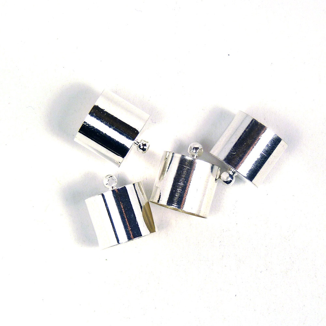 Bőrvég, zsinórvég, végzáró, gyöngykupak, ezüst, 20x18mm (2db) - kellékek & szerszámok - gyöngyfűzés kellékek - Meska.hu