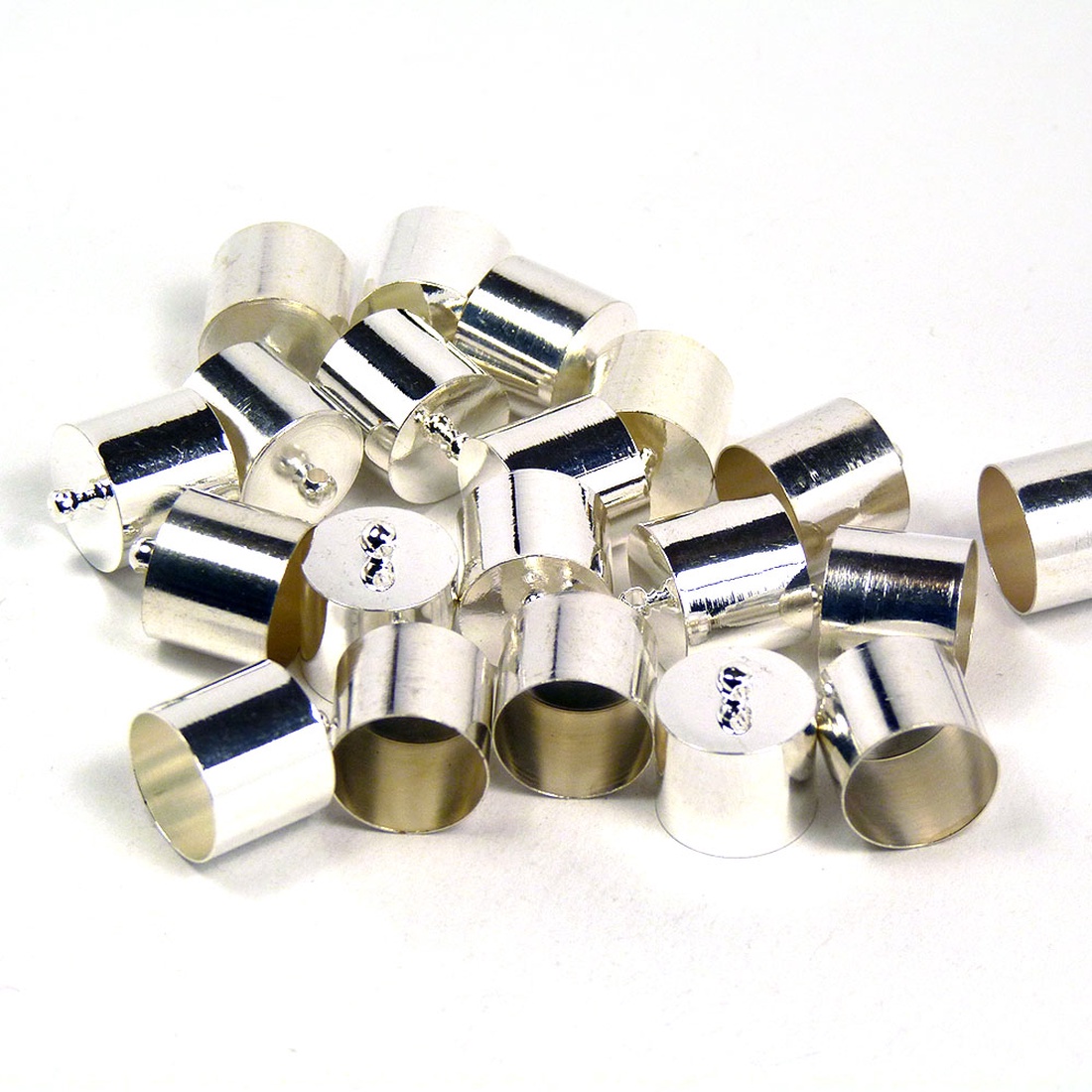 Bőrvég, zsinórvég, végzáró, gyöngykupak, ezüst, 20x18mm (2db) - kellékek & szerszámok - gyöngyfűzés kellékek - Meska.hu