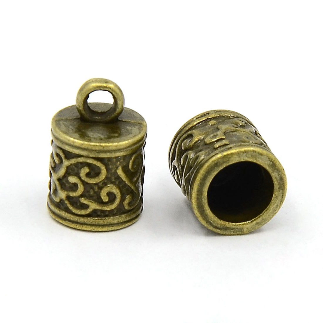 13x8mm bőrvég, zsinórvég, végzáró, gyöngykupak, bronz (4db) - kellékek & szerszámok - gyöngyfűzés kellékek - Meska.hu
