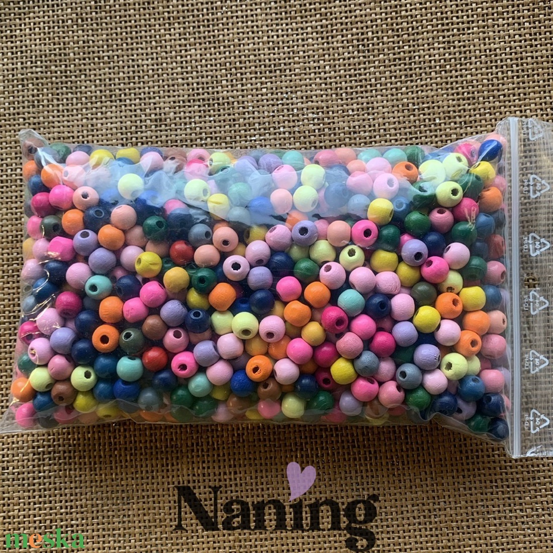 Festett fagyöngy mix � 10mm � élénk színválogatás - 150db/csomag - 50gramm - 7ft/db - kellékek & szerszámok - gyöngyfűzés kellékek - egyéb alkatrész - Meska.hu