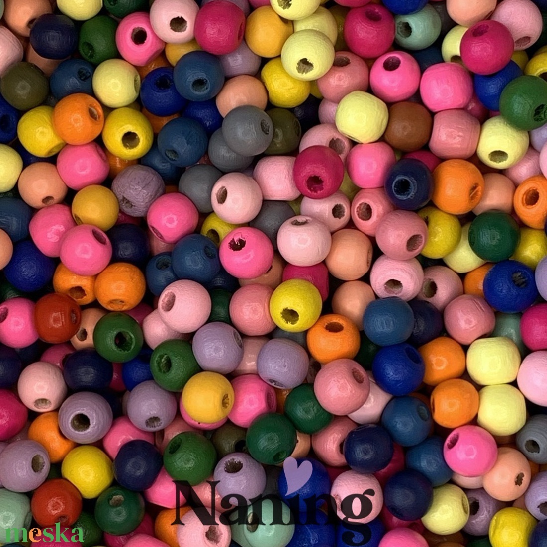 Festett fagyöngy mix � 8mm � élénk színválogatás - 380db/csomag - 50gramm - 3ft/db - kellékek & szerszámok - gyöngyfűzés kellékek - egyéb alkatrész - Meska.hu