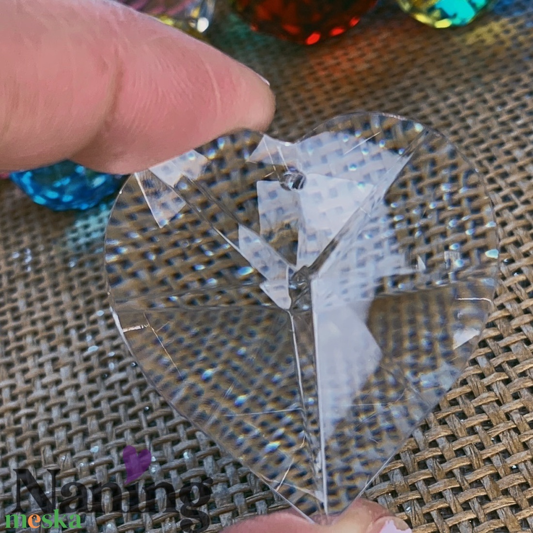 Kristályszív � napfogó � 40mm � átlátszó - kellékek & szerszámok - dekorációs kellékek - egyéb kellékek - Meska.hu