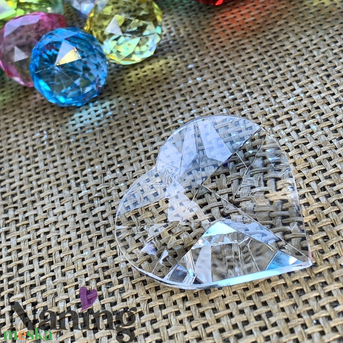 Kristályszív � napfogó � 40mm � átlátszó - kellékek & szerszámok - dekorációs kellékek - egyéb kellékek - Meska.hu