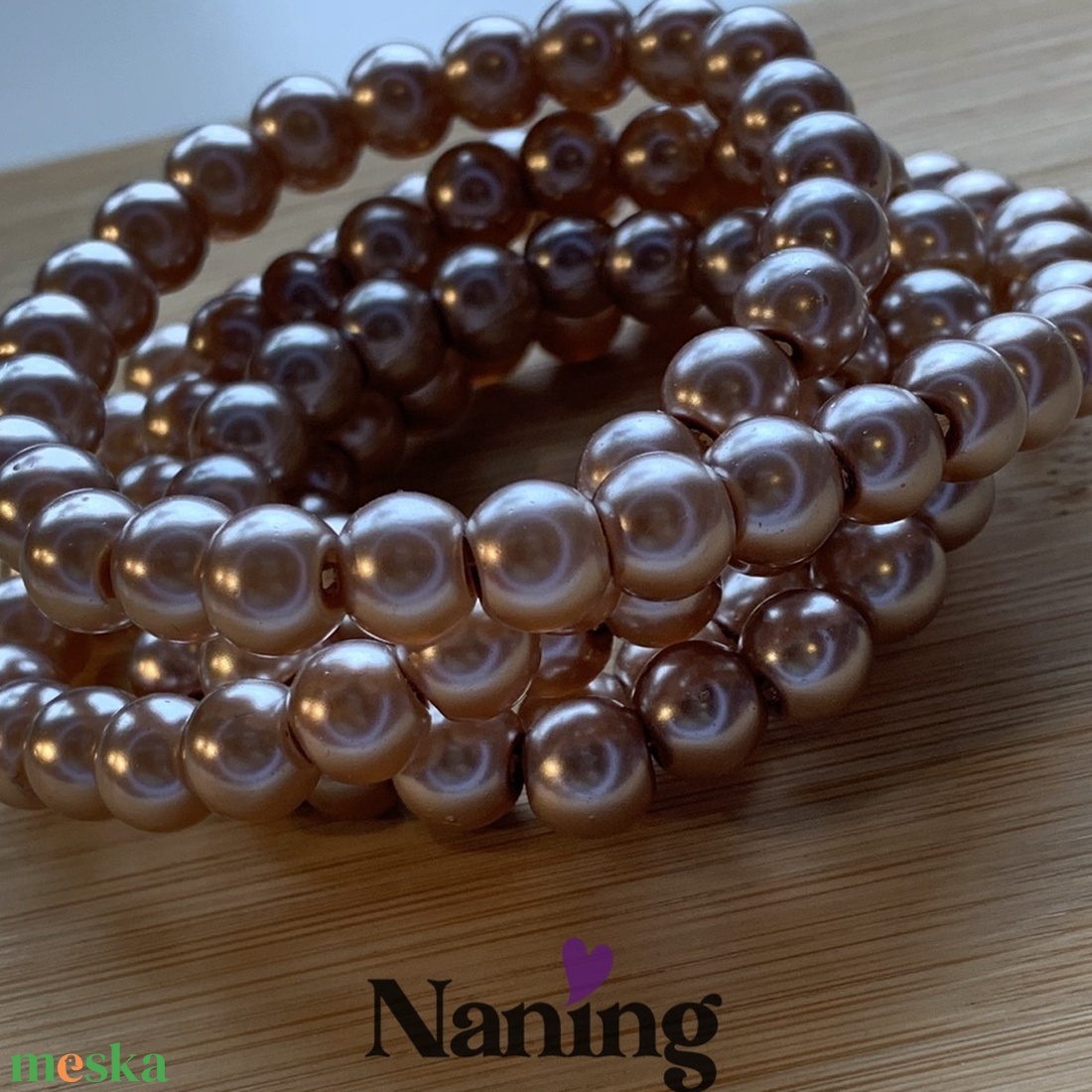 Teklagyöngy füzér � 8mm - 80cm - kb: 110db  - kellékek & szerszámok - dekorációs kellékek - gyöngyfüzér - Meska.hu