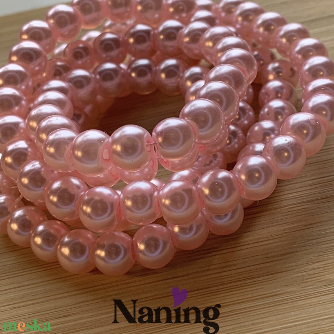 Teklagyöngy füzér � 8mm - 80cm - kb: 110db  - kellékek & szerszámok - dekorációs kellékek - gyöngyfüzér - Meska.hu