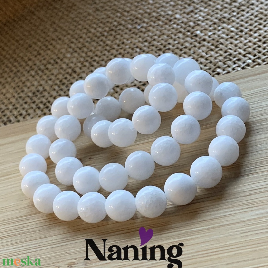 Tejkvarc � ásványgyöngy � 8mm - füzér - 47db - kellékek & szerszámok - ásvány alapanyag - ásványfüzér - Meska.hu