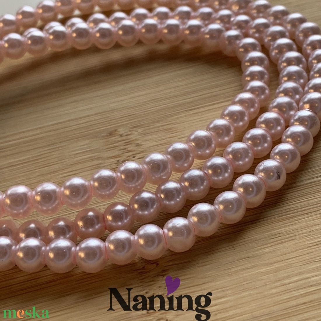 Teklagyöngy füzér � 6mm - 80cm - kb: 145db  - kellékek & szerszámok - dekorációs kellékek - gyöngyfüzér - Meska.hu