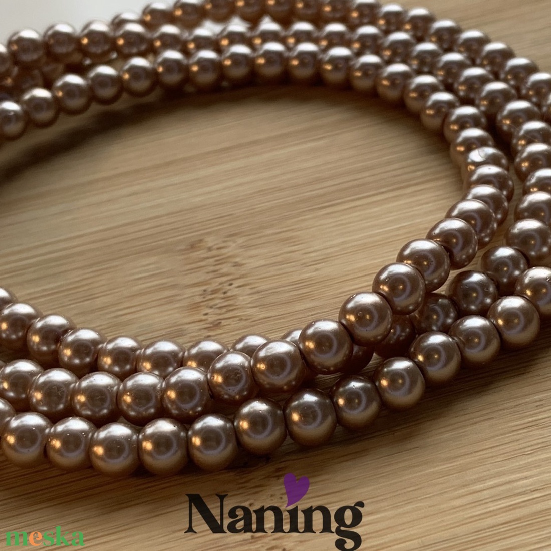 Teklagyöngy füzér � 6mm - 80cm - kb: 145db  - kellékek & szerszámok - dekorációs kellékek - gyöngyfüzér - Meska.hu