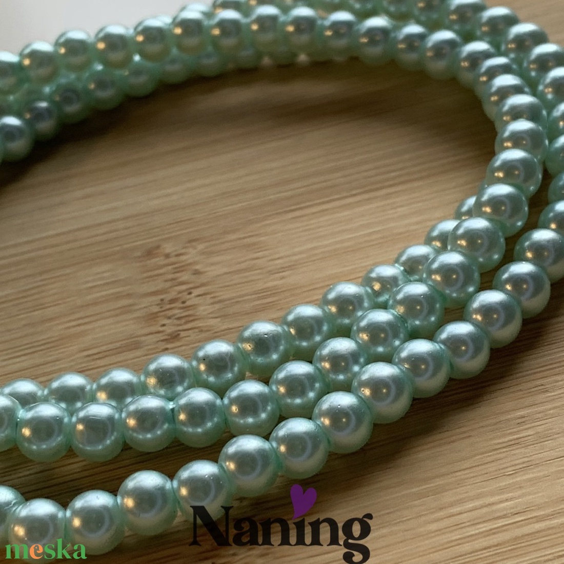 Teklagyöngy füzér � 6mm - 80cm - kb: 145db  - kellékek & szerszámok - dekorációs kellékek - gyöngyfüzér - Meska.hu