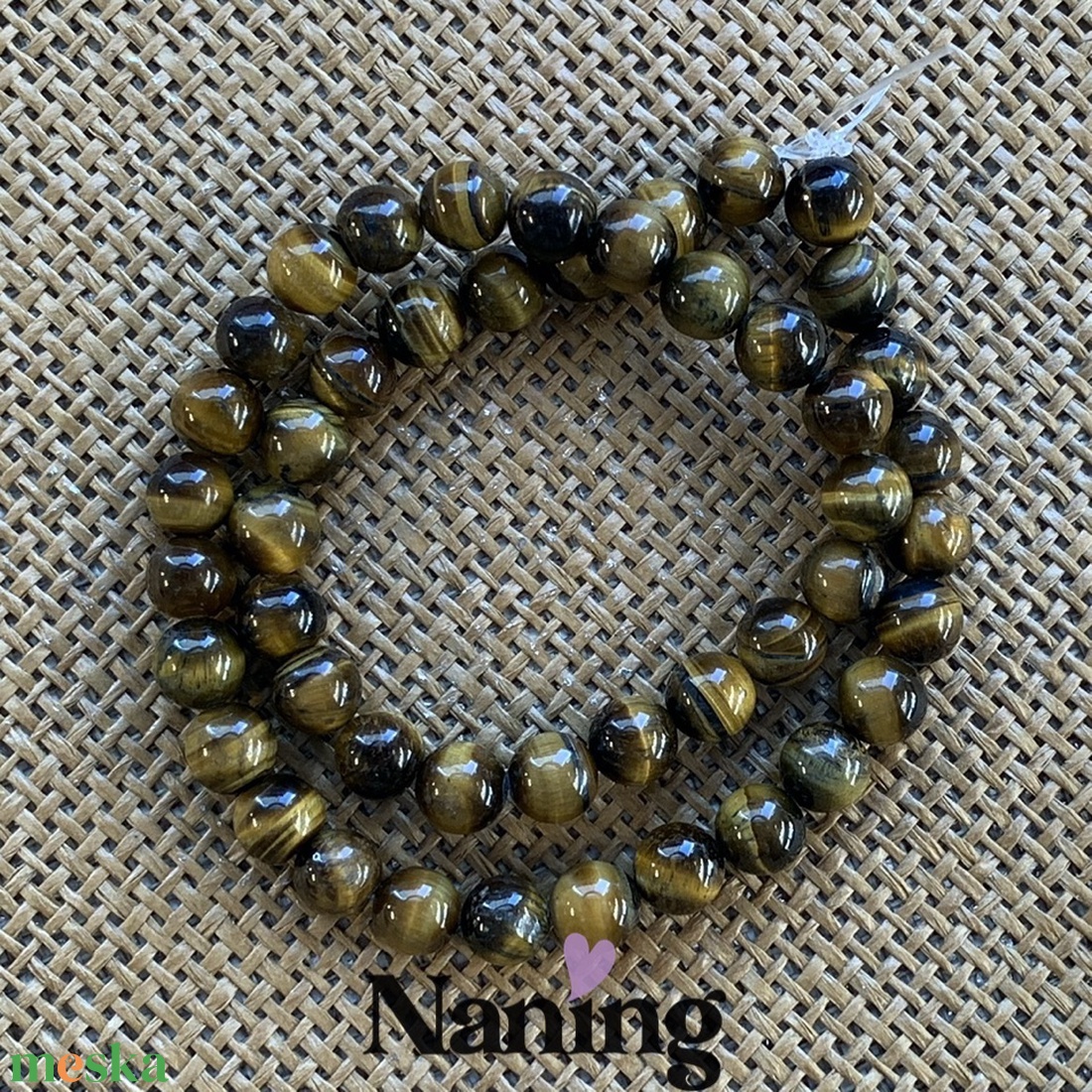 Tigrisszem � ásványgyöngy � 8mm - füzér - 47db - kellékek & szerszámok - ásvány alapanyag - ásványfüzér - Meska.hu