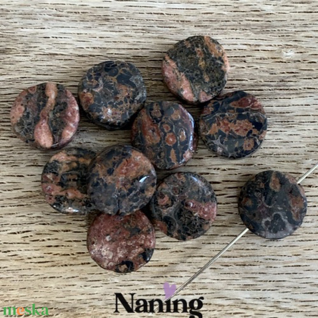 Leopárd jáspis gyöngy - fúrt - 6x16mm - 10db - otthon & életmód - dekoráció - spiritualitás - ásványok - Meska.hu