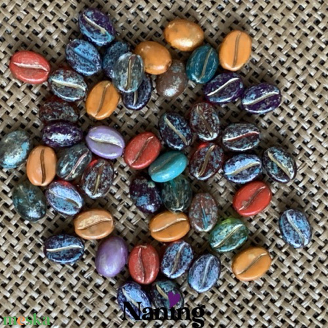 25db kávészem � akrilgyöngy - 8x11mm � vegyes színek - kellékek & szerszámok - gyöngyfűzés kellékek - műanyag gyöngy - Meska.hu
