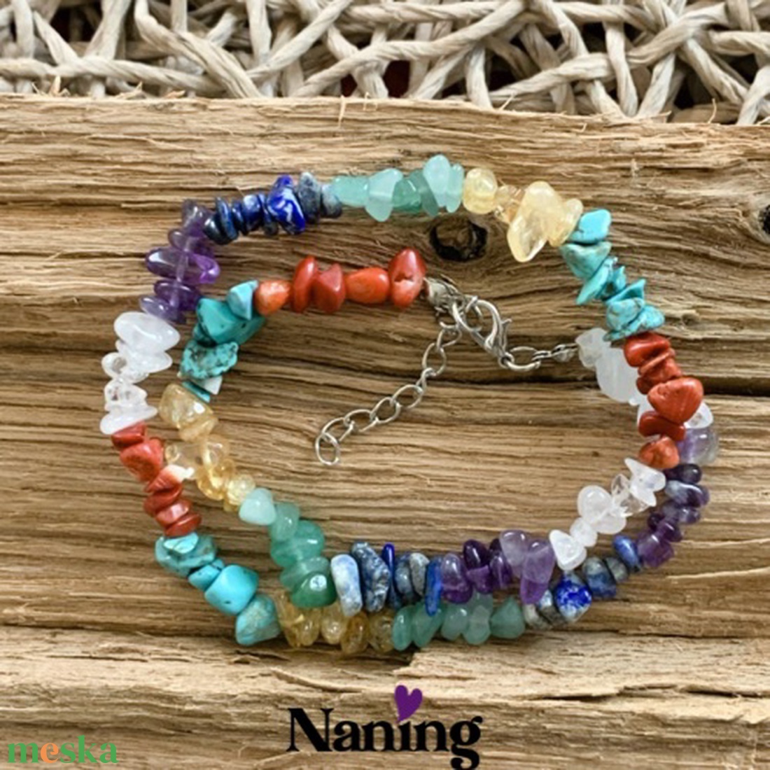 Csakra ásvány nyaklánc - ásvány csipszből - 44cm + 5cm lánchosszabbító - kellékek & szerszámok - ásvány alapanyag - ásványfüzér - Meska.hu