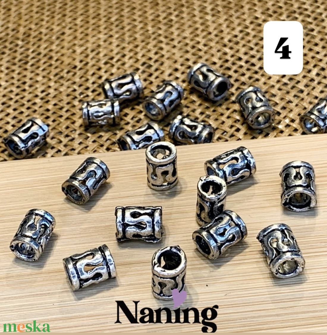 20db fém köztes/összekötőelem - antik ezüst - 4féle - kellékek & szerszámok - gyöngyfűzés kellékek - fém köztesek - Meska.hu