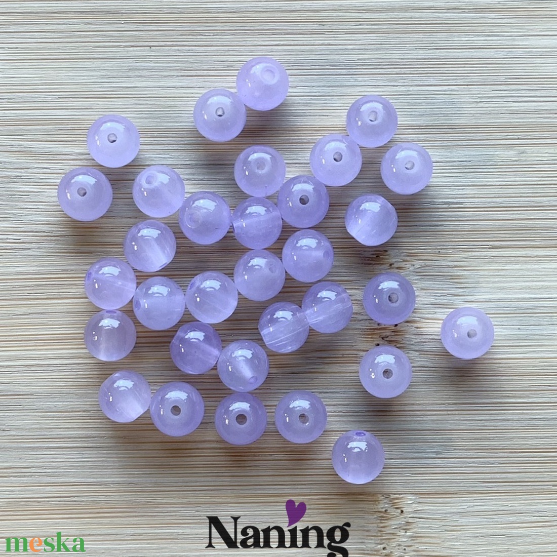30db üveggyöngy � 8mm � levendulalila (15ft/db) - kellékek & szerszámok - gyöngyfűzés kellékek - üveggyöngy - Meska.hu