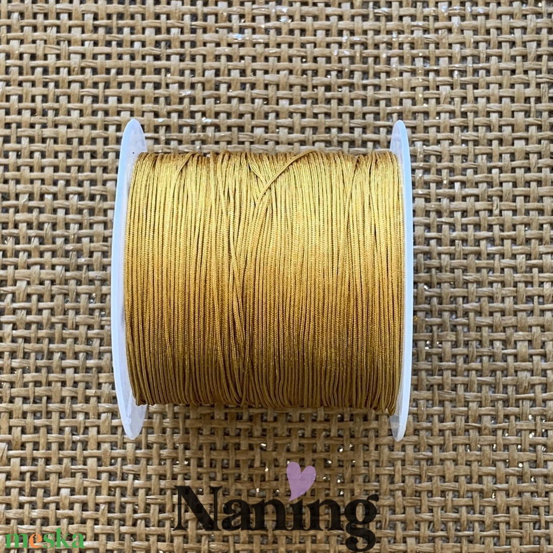 10 méter selyem ékszerzsinór - borostyánsárga - 0,4mm  (50ft/m) - kellékek & szerszámok - rövidáru - fonal, cérna - kevert fonal - Meska.hu