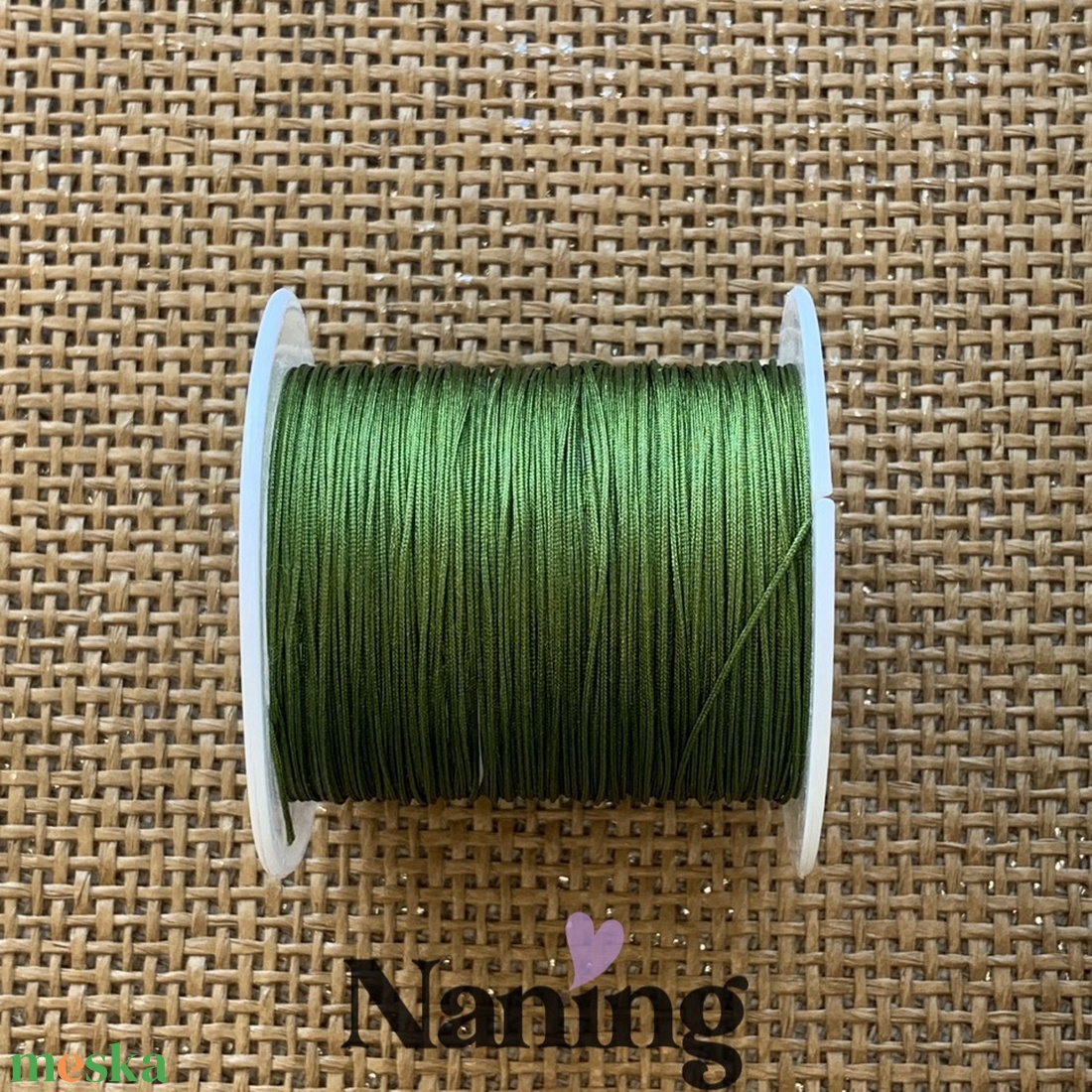 10 méter selyem ékszerzsinór - lombzöld - 0,4mm  (50ft/m) - kellékek & szerszámok - rövidáru - fonal, cérna - kevert fonal - Meska.hu