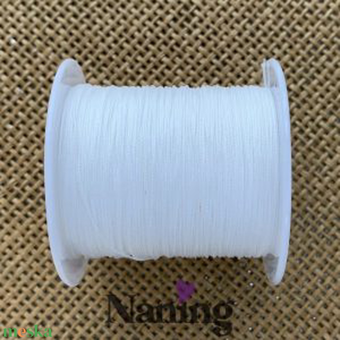 10 méter selyem ékszerzsinór - fehér - 0,4mm  (50ft/m) - kellékek & szerszámok - rövidáru - fonal, cérna - kevert fonal - Meska.hu