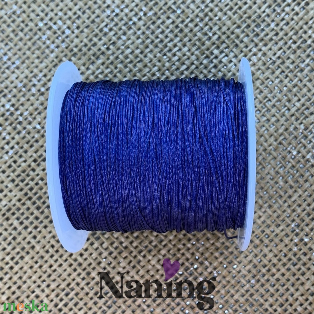 10 méter selyem ékszerzsinór - tengerészkék - 0,5mm  (50ft/m) - kellékek & szerszámok - rövidáru - fonal, cérna - kevert fonal - Meska.hu