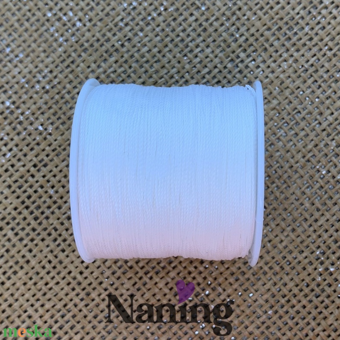 10 méter selyem ékszerzsinór - fehér - 0,5mm  (50ft/m) - kellékek & szerszámok - rövidáru - fonal, cérna - kevert fonal - Meska.hu