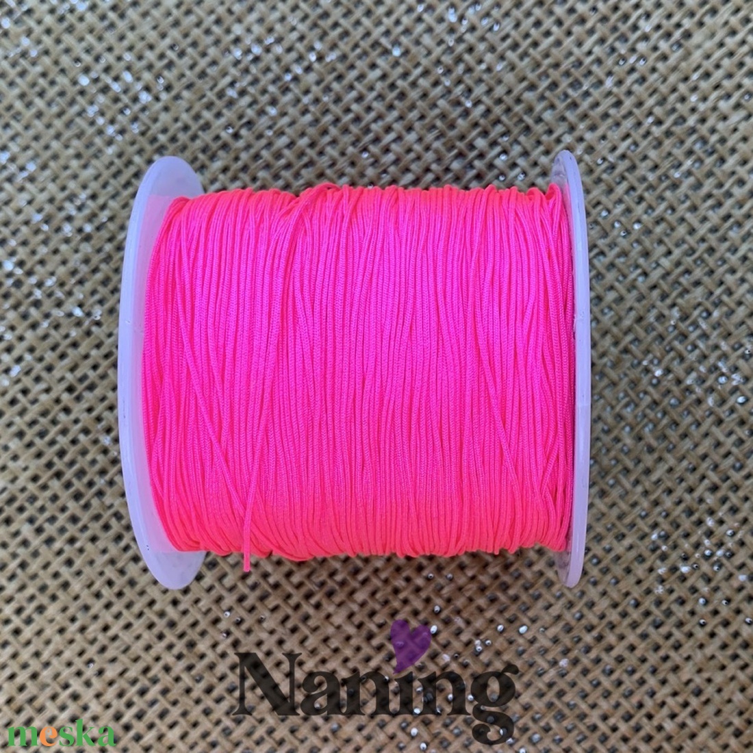 10 méter selyem ékszerzsinór - pink - 0,5mm  (50ft/m) - kellékek & szerszámok - rövidáru - fonal, cérna - kevert fonal - Meska.hu
