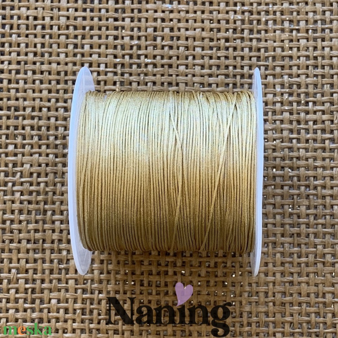 10 méter selyem ékszerzsinór - matt arany - 0,4mm  (50ft/m) - kellékek & szerszámok - rövidáru - fonal, cérna - kevert fonal - Meska.hu