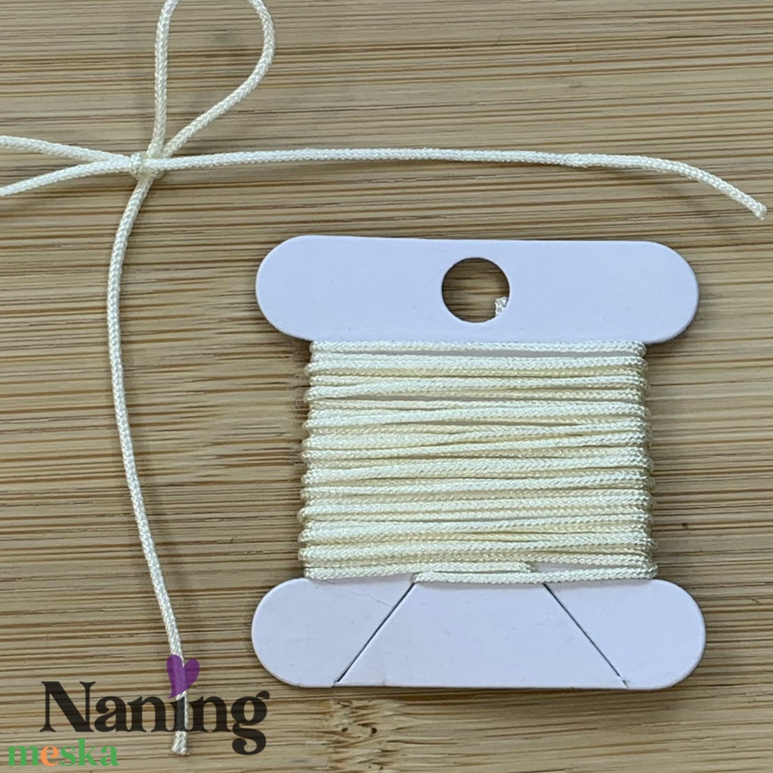 10 méter selyem ékszerzsinór - vajszín - 0,8mm  (50ft/m) - kellékek & szerszámok - rövidáru - fonal, cérna - kevert fonal - Meska.hu