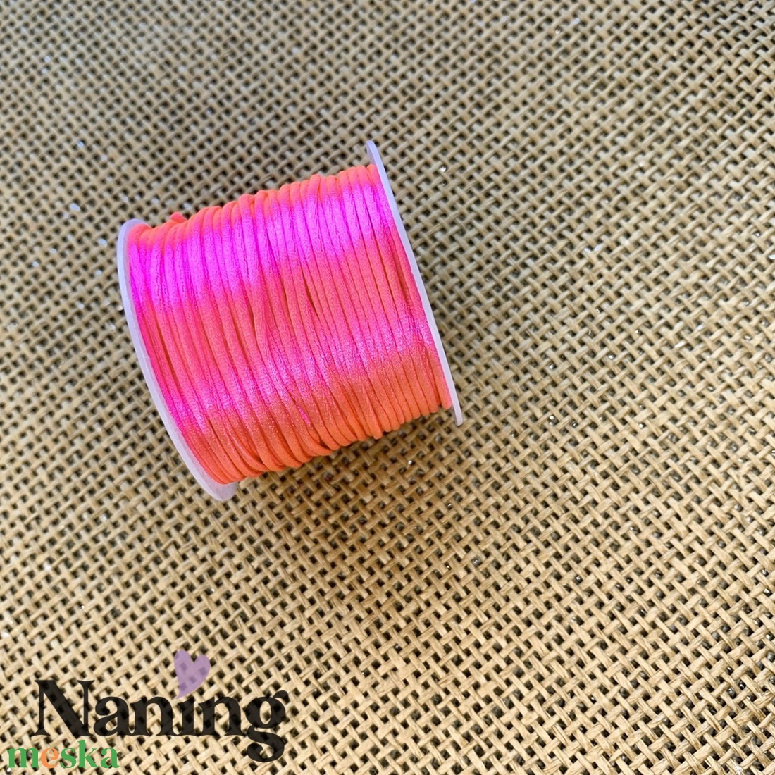 10 méter szatén selyemzsinór - pink - 1,5mm  (60ft/m) - kellékek & szerszámok - rövidáru - fonal, cérna - kevert fonal - Meska.hu