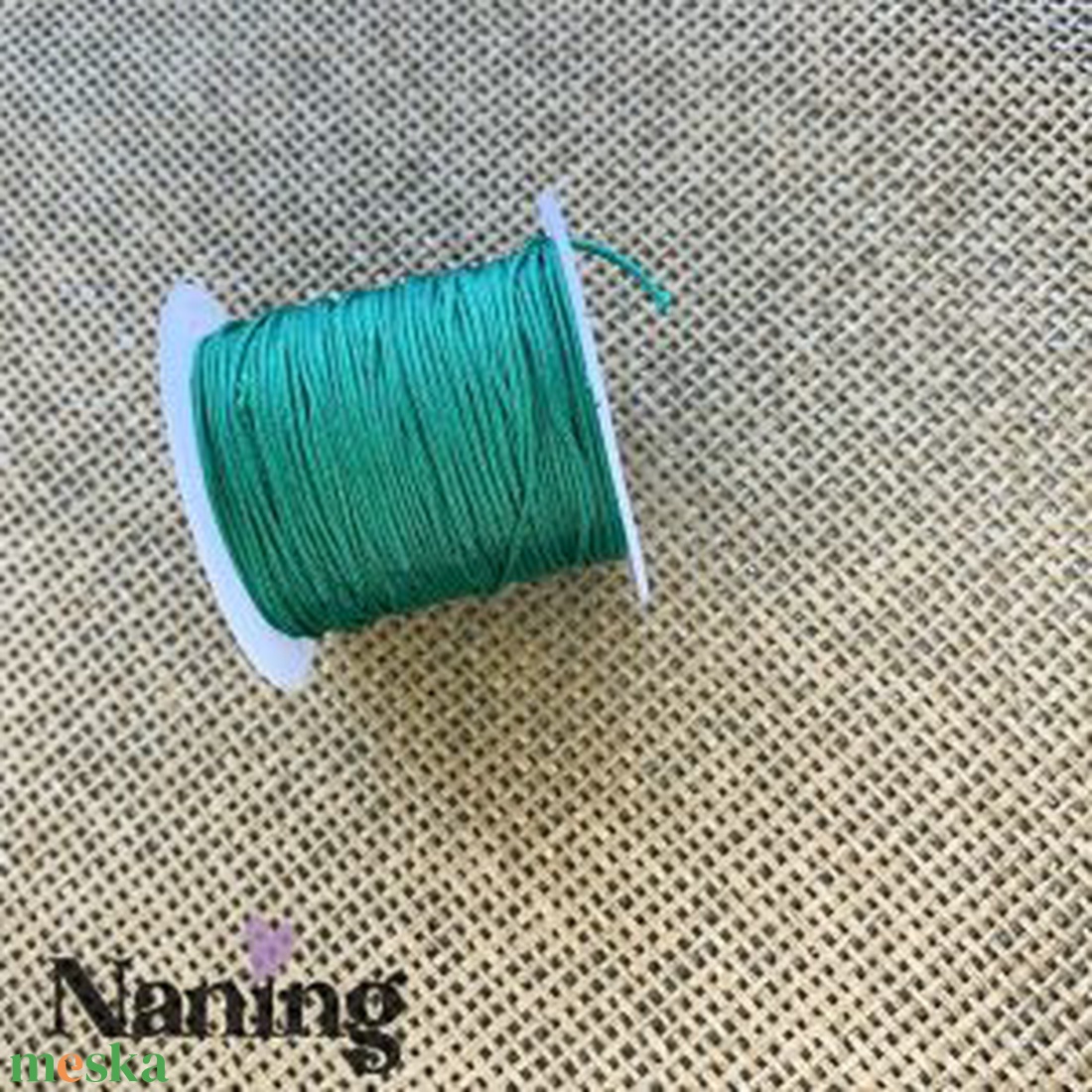 10 méter selyem ékszerzsinór - kobaltzöld - 0,8mm  (50ft/m) - kellékek & szerszámok - rövidáru - fonal, cérna - kevert fonal - Meska.hu