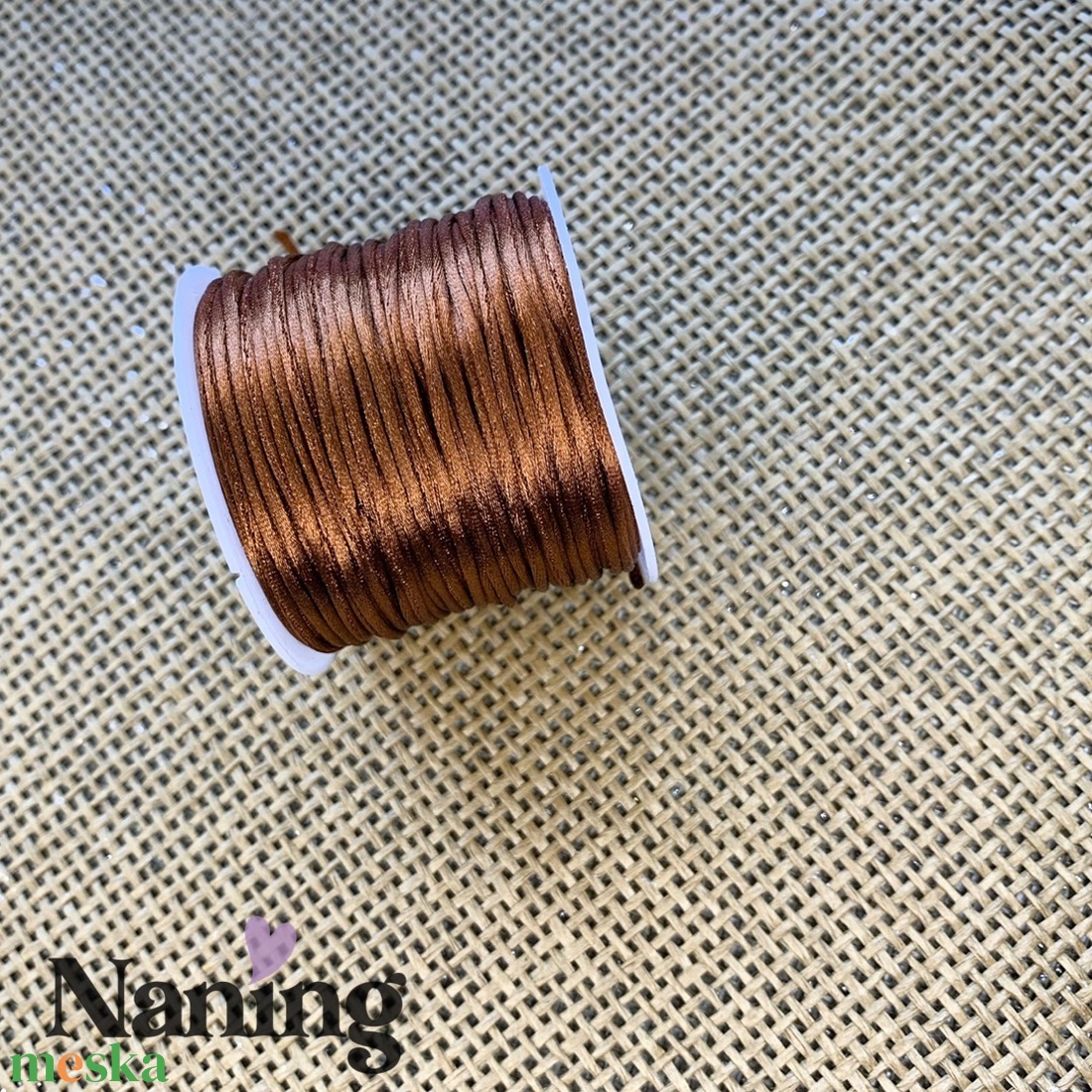 10 méter szatén selyemzsinór - bronzbarna - 1,5mm  (60ft/m) - kellékek & szerszámok - rövidáru - fonal, cérna - kevert fonal - Meska.hu