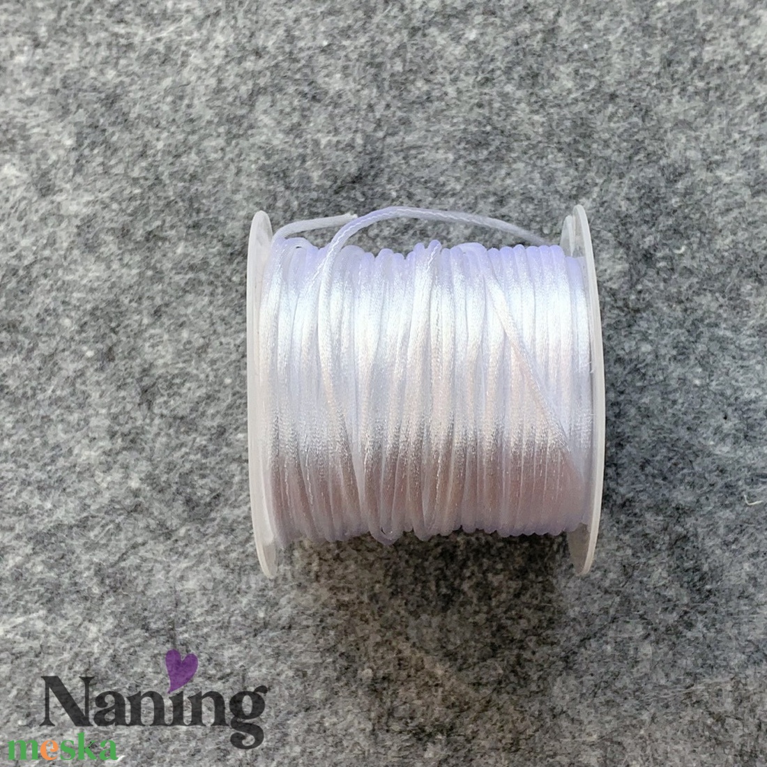 10 méter szatén selyemzsinór - fehér - 1,5mm  (60ft/m) - kellékek & szerszámok - rövidáru - fonal, cérna - kevert fonal - Meska.hu