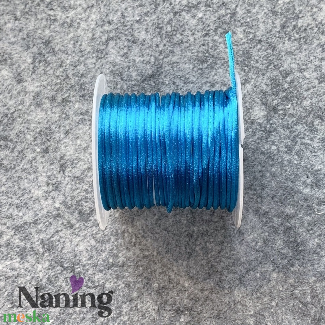 10 méter szatén selyemzsinór - türkizkék - 1,5mm  (60ft/m) - kellékek & szerszámok - rövidáru - fonal, cérna - kevert fonal - Meska.hu