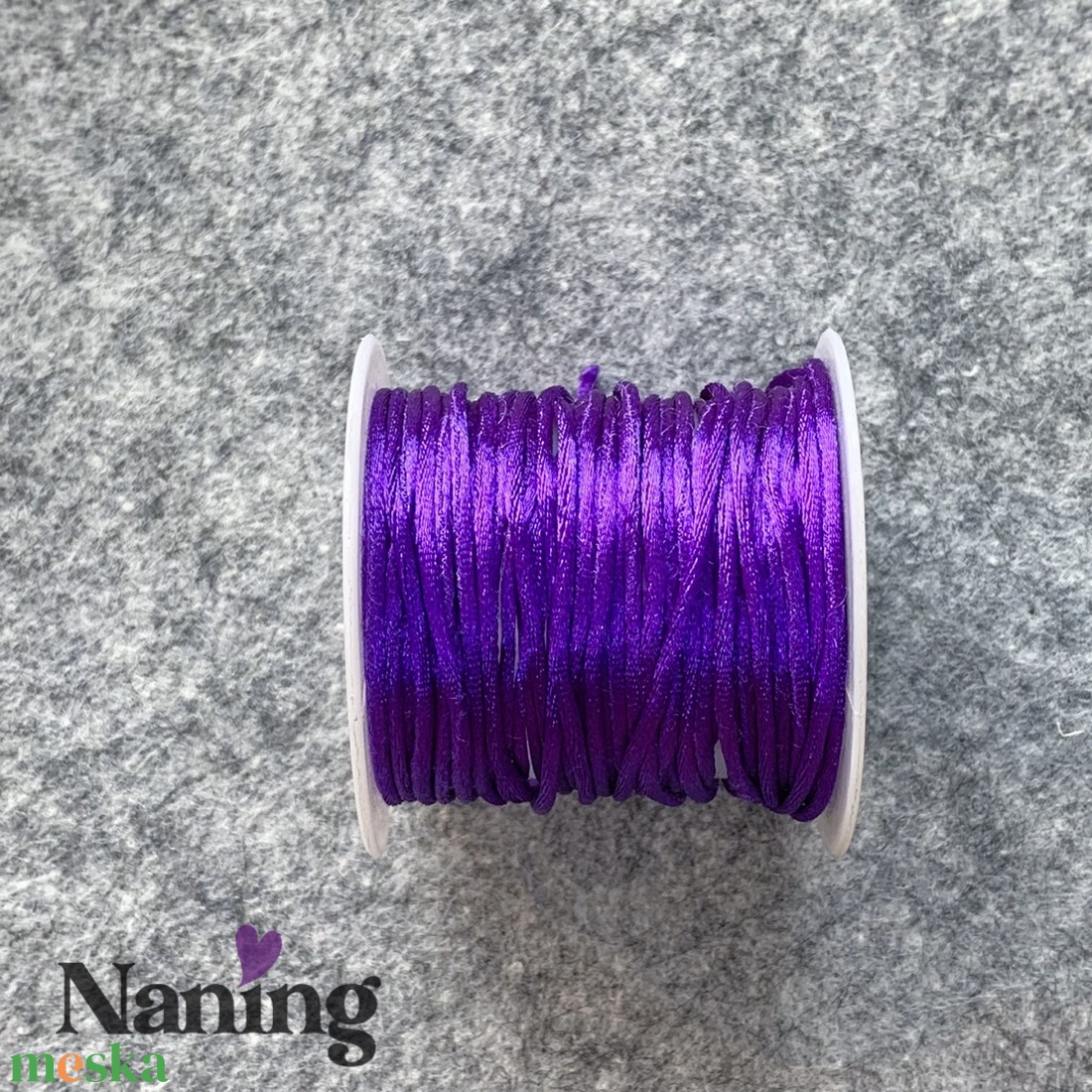 10 méter szatén selyemzsinór - ametisztlila - 1,5mm  (60ft/m) - kellékek & szerszámok - rövidáru - fonal, cérna - kevert fonal - Meska.hu
