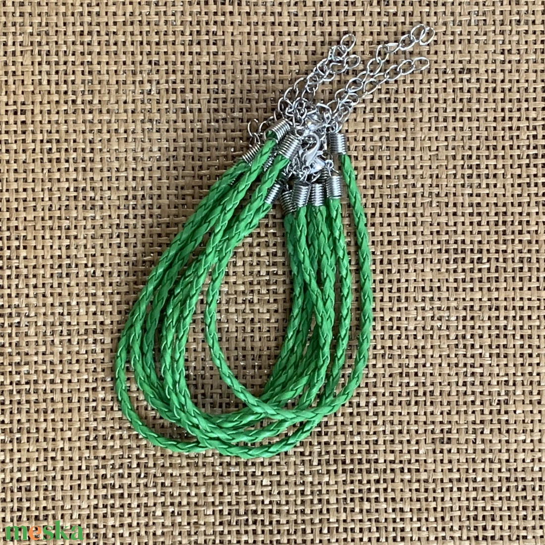 10 db fonott bőr karkötő alap, lánchosszabbítóval   (50ft/db) - kellékek & szerszámok - ékszerkellék - karkötő alap - Meska.hu