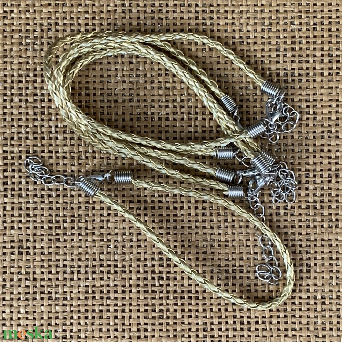 5 db fonott bőr karkötő alap, lánchosszabbítóval   (50ft/db) - kellékek & szerszámok - ékszerkellék - karkötő alap - Meska.hu