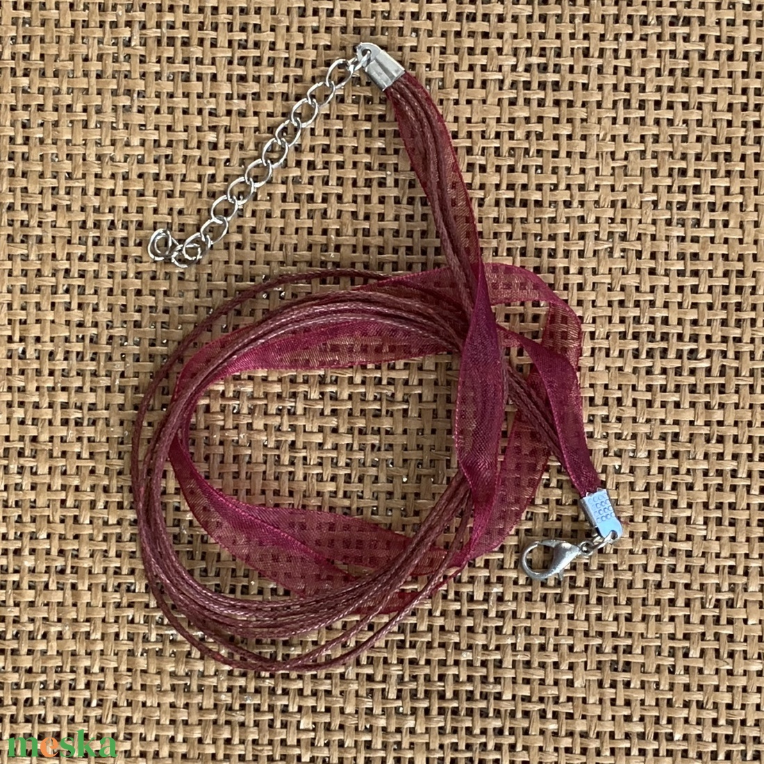 10 db organza nyaklánc alap, lánchosszabbítóval   (90ft/db) - kellékek & szerszámok - ékszerkellék - nyaklánc alap - Meska.hu