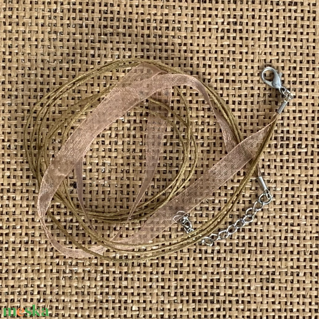 10 db organza nyaklánc alap, lánchosszabbítóval   (90ft/db) - kellékek & szerszámok - ékszerkellék - nyaklánc alap - Meska.hu