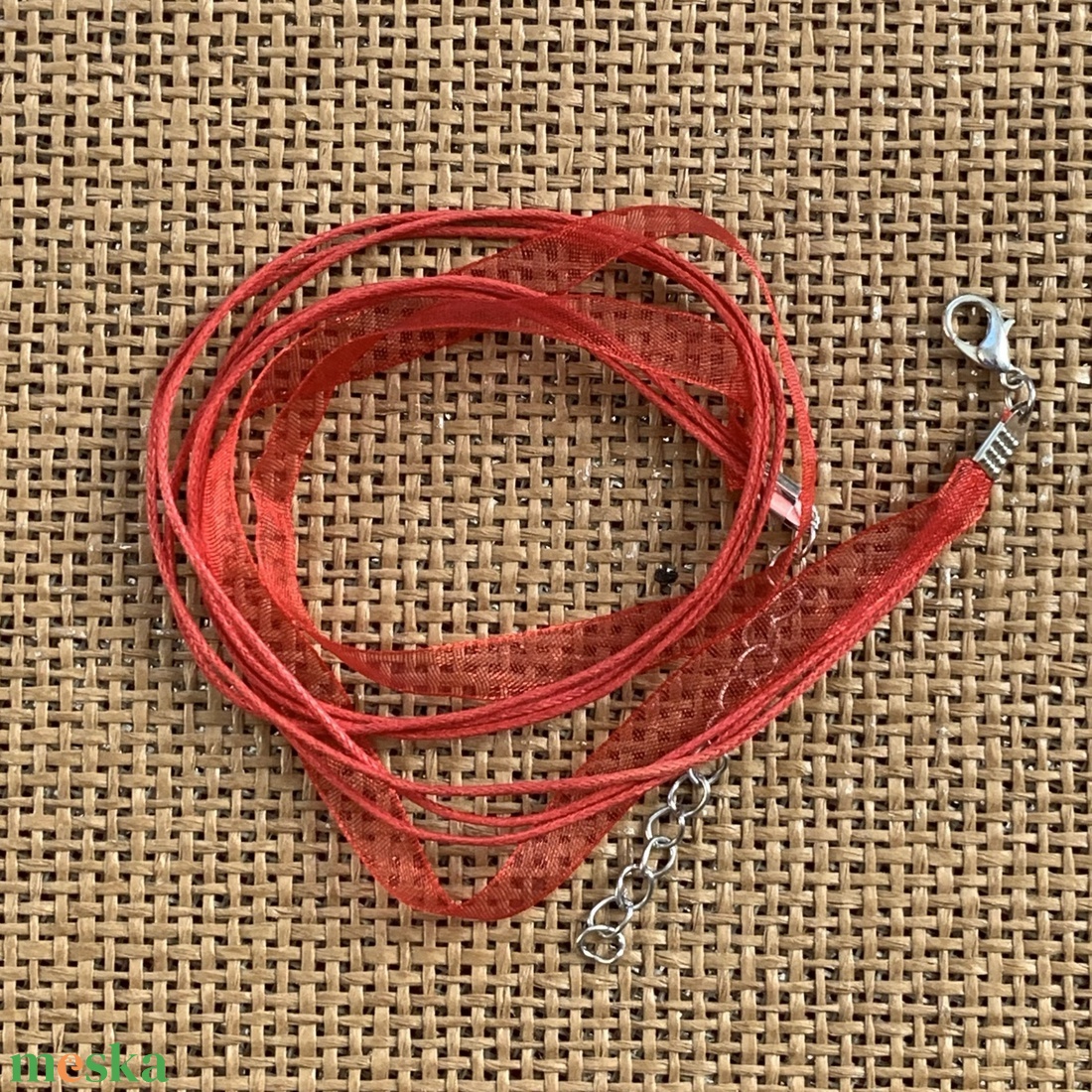 10 db organza nyaklánc alap, lánchosszabbítóval   (90ft/db) - kellékek & szerszámok - ékszerkellék - nyaklánc alap - Meska.hu