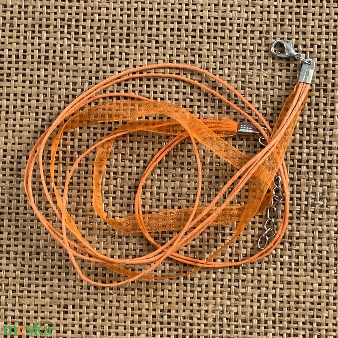 10 db organza nyaklánc alap, lánchosszabbítóval   (90ft/db) - kellékek & szerszámok - ékszerkellék - nyaklánc alap - Meska.hu