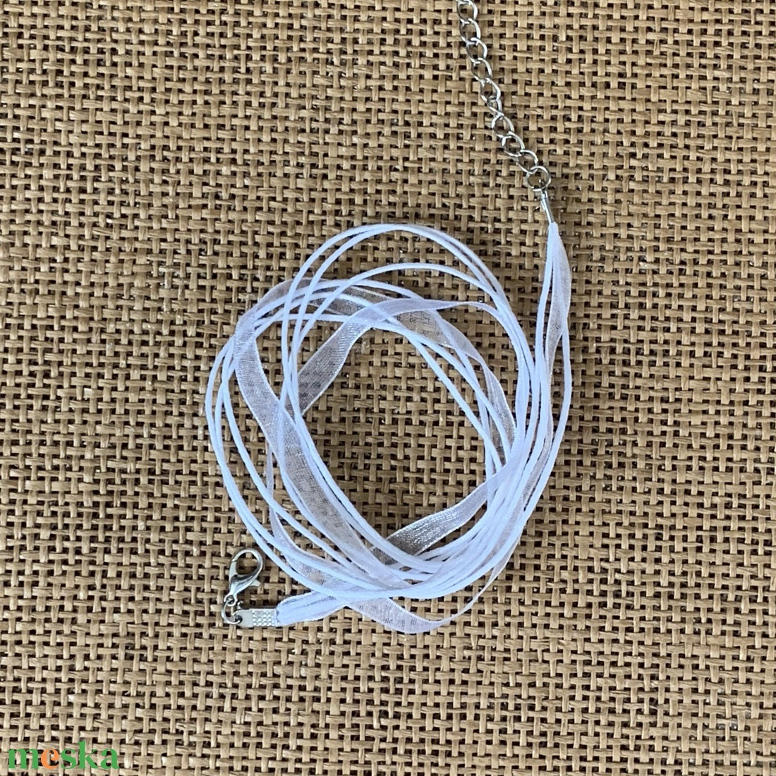 10 db organza nyaklánc alap, lánchosszabbítóval   (90ft/db) - kellékek & szerszámok - ékszerkellék - nyaklánc alap - Meska.hu