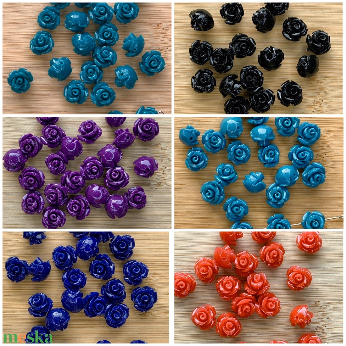 10db műgyanta rózsa � 10mm - (40ft/db) - kellékek & szerszámok - gyöngyfűzés kellékek - műanyag gyöngy - Meska.hu