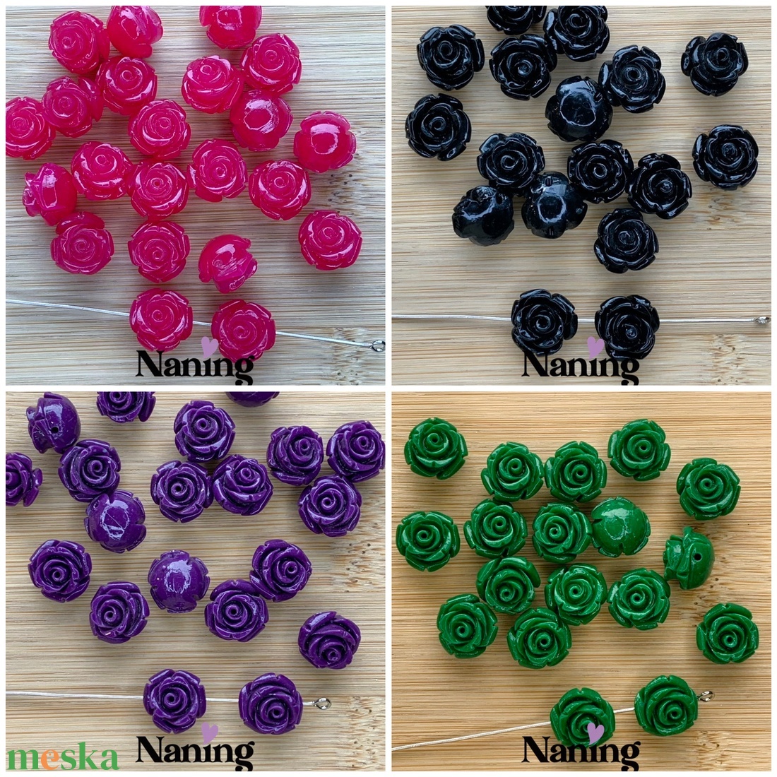 10db műgyanta rózsa � 12mm - (40ft/db) - kellékek & szerszámok - gyöngyfűzés kellékek - műanyag gyöngy - Meska.hu