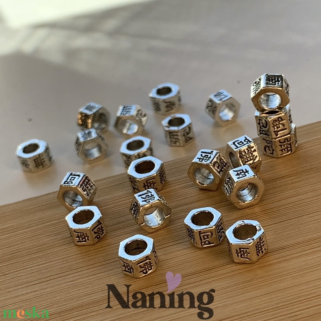 5db összekötőelem/köztes - 6x4mm  (40ft/db) - kellékek & szerszámok - gyöngyfűzés kellékek - fém köztesek - Meska.hu