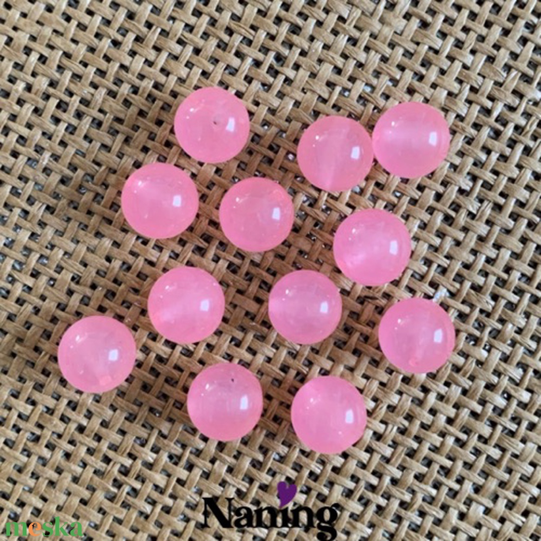 10db festett jáde, ásványgyöngy - 10mm (35ft/db) - kellékek & szerszámok - ásvány alapanyag - ásványfüzér - Meska.hu