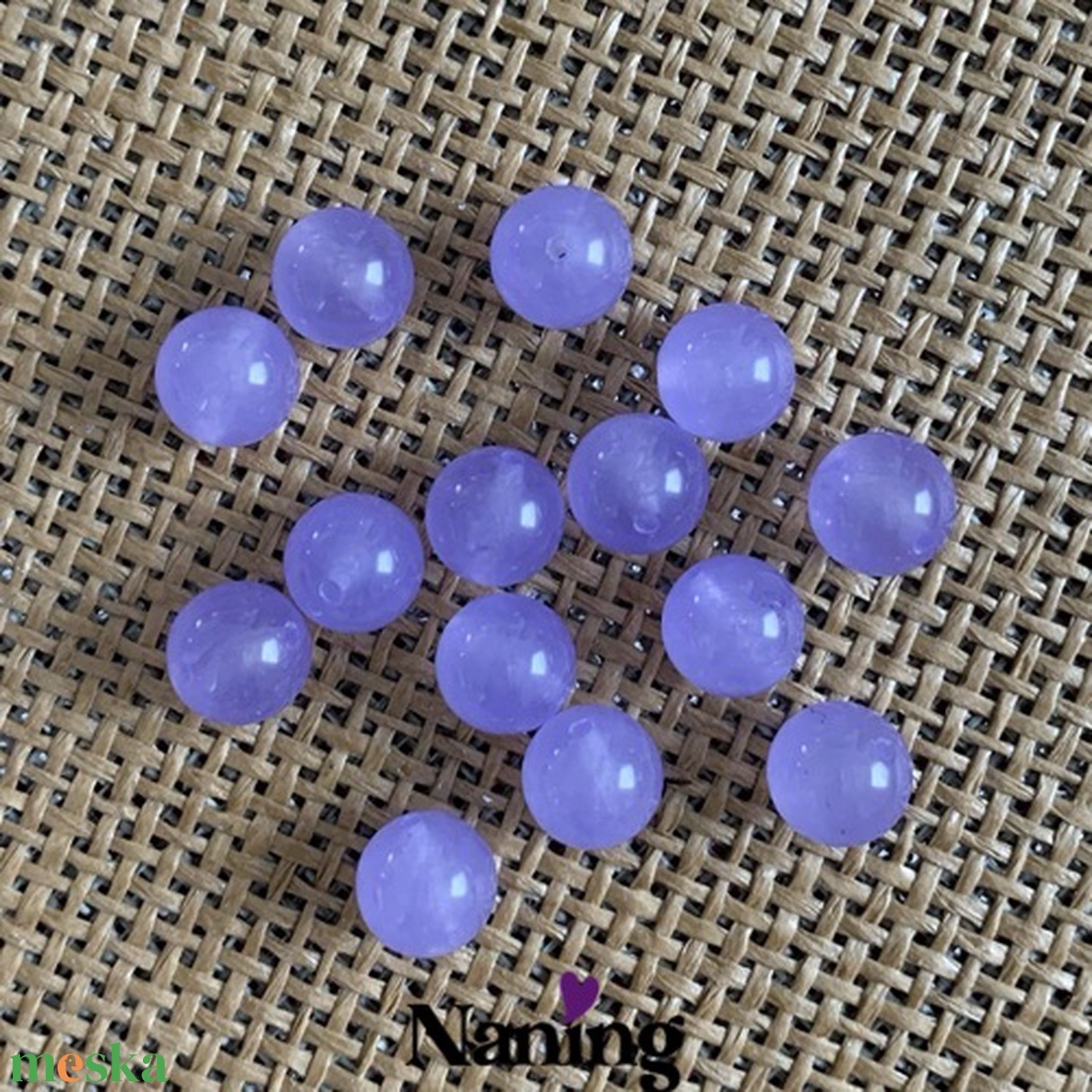 10db festett jáde, ásványgyöngy - 10mm (35ft/db) - kellékek & szerszámok - ásvány alapanyag - ásványfüzér - Meska.hu