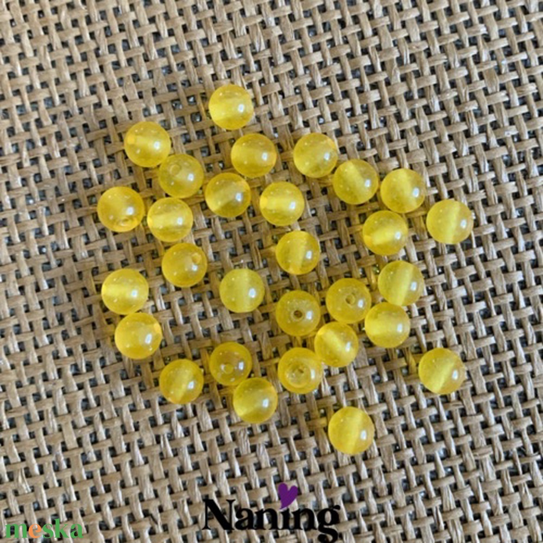 20db festett jáde, ásványgyöngy - 6mm (20ft/db) - kellékek & szerszámok - ásvány alapanyag - ásványfüzér - Meska.hu