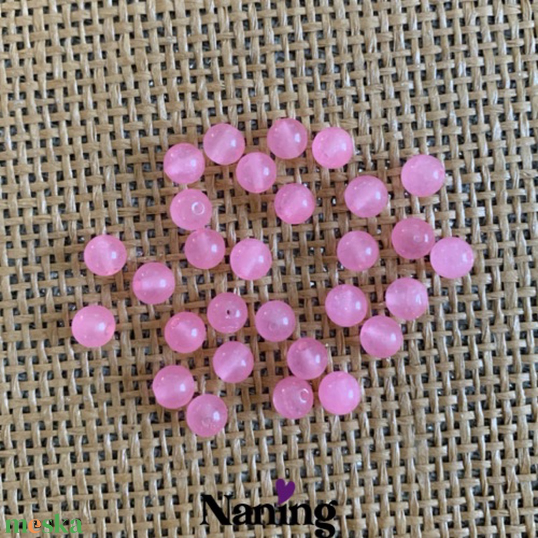 20db festett jáde, ásványgyöngy - 6mm (20ft/db) - kellékek & szerszámok - ásvány alapanyag - ásványfüzér - Meska.hu