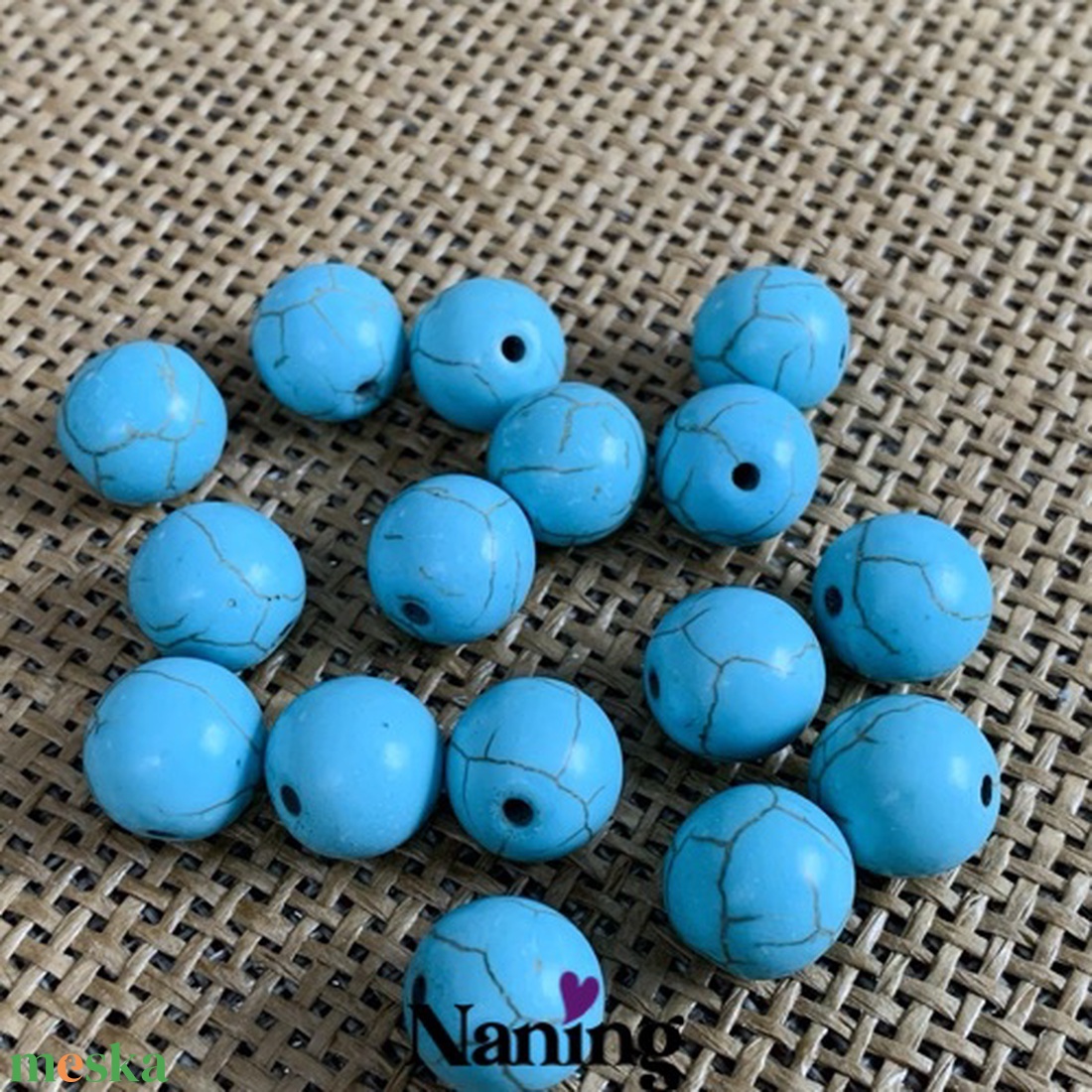 20db türkinit, ásványgyöngy - 12mm (20ft/db) - kellékek & szerszámok - ásvány alapanyag - ásványfüzér - Meska.hu