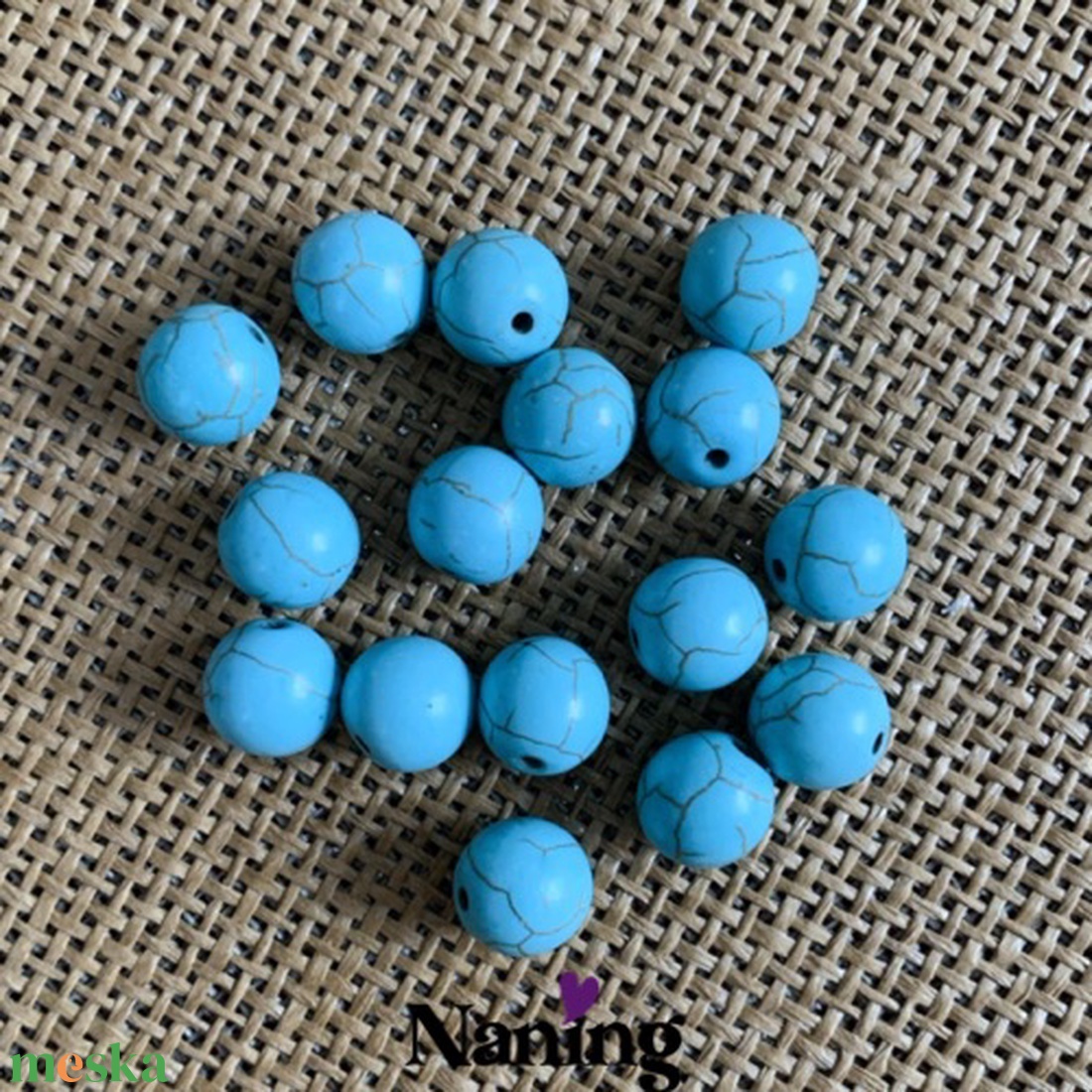 20db türkinit, ásványgyöngy - 12mm (20ft/db) - kellékek & szerszámok - ásvány alapanyag - ásványfüzér - Meska.hu